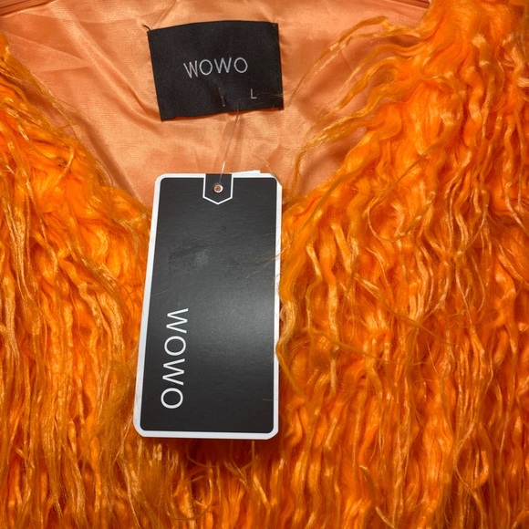 WOWO Orange and Black Teddy Jacket - Picture 2 of 5